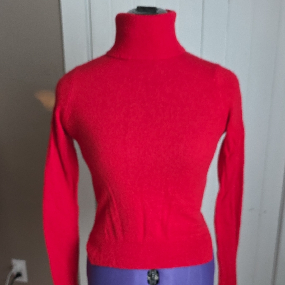 Adrienne Vittadini Vibrant Red Turtleneck Sweater